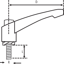 POLYAMİD SUSTALI KOL CİVATALI D:65 M10x20