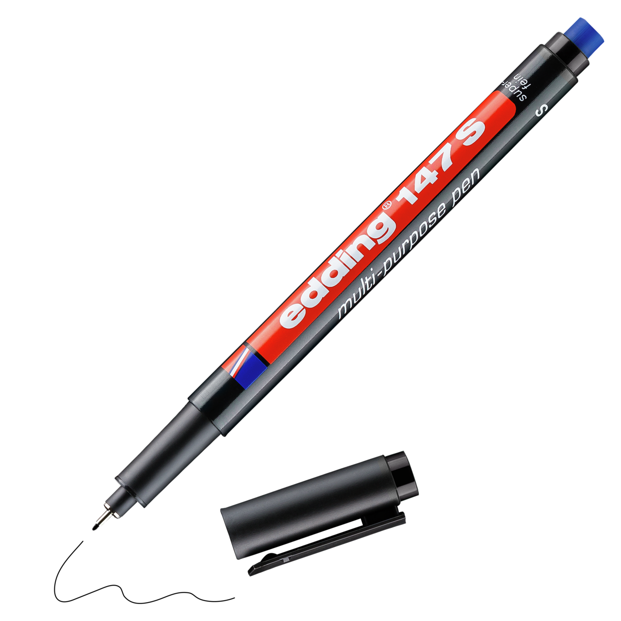 EDDİNG 147 S SİLGİLİ ÇOK AMAÇLI ASETAT KALEMİ SİYAH