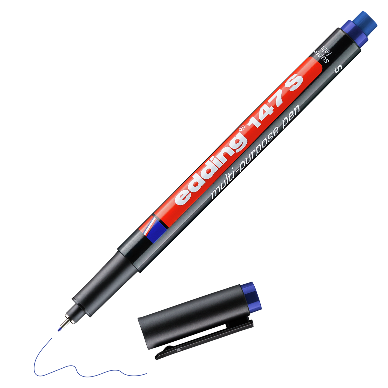 EDDİNG 147 S SİLGİLİ ÇOK AMAÇLI ASETAT KALEMİ MAVİ