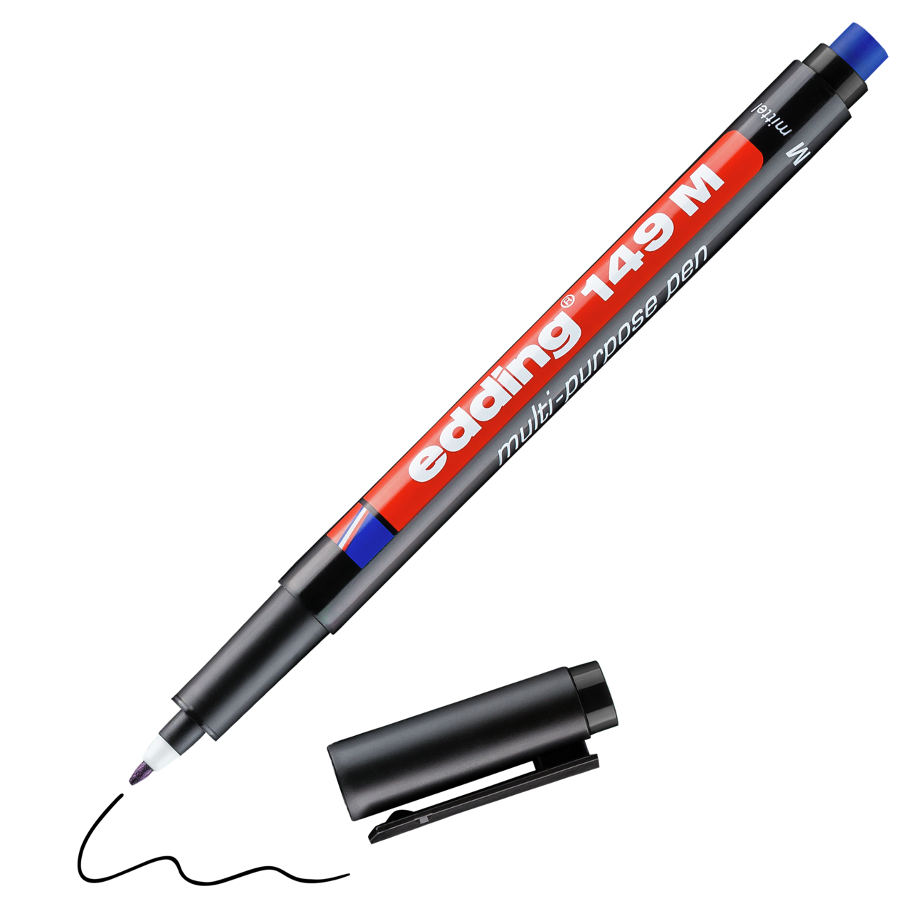 EDDİNG 149 M SİLGİLİ ÇOK AMAÇLI ASETAT KALEMİ SİYAH