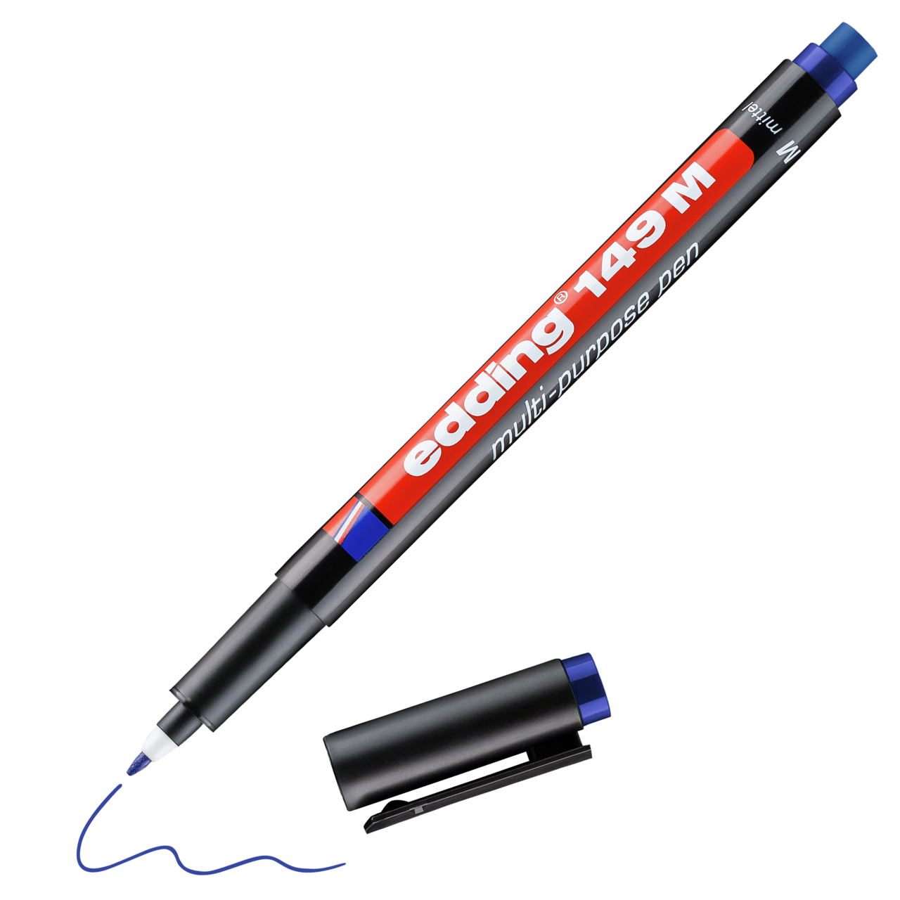 EDDİNG 149 M SİLGİLİ ÇOK AMAÇLI ASETAT KALEMİ MAVİ