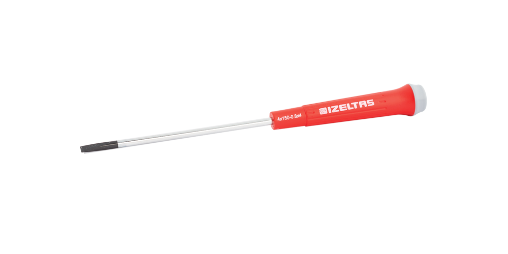 İZELTAŞ ELEKTRONİKÇİ TİP (KLEMENS) DÜZ UÇLU TORNAVİDA 4x125 MM