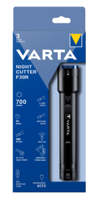 VARTA NİGHT CUTTER F30R CABLE SARJLI FENER