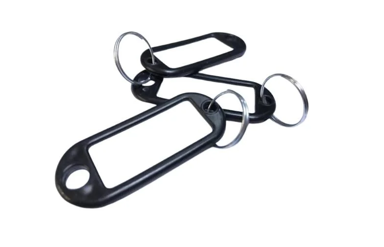 PLASTİK ANAHTARLIK ETİKETLİ SİYAH 100 LÜ