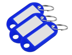 PLASTİK ANAHTARLIK ETİKETLİ MAVİ 100 LÜ