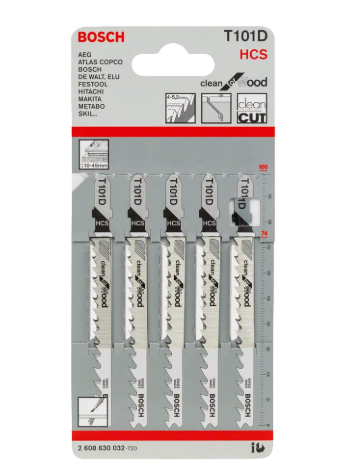 BOSCH T101D CLEAN FOR WOOD (AHŞAP) DEKUPAJ TESTERESİ BIÇAĞI 5 Lİ