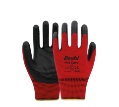 BEYNİ PN3 ZEBRA NİTRİL ELDİVEN KIRMIZI-SİYAH L/9