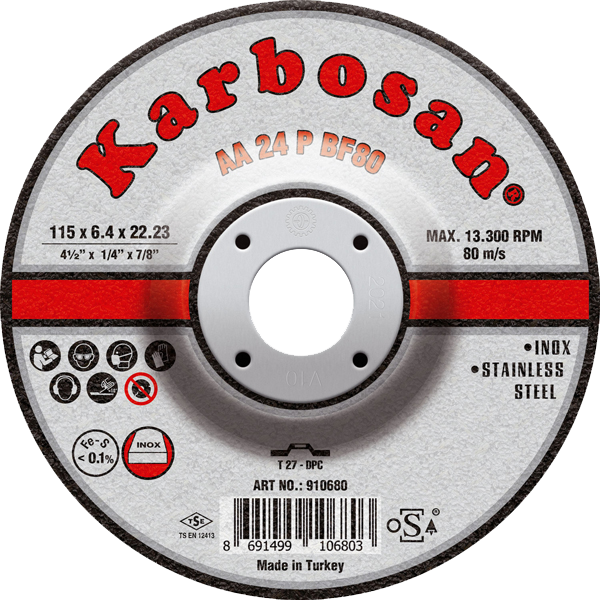 PASLANMAZ (İNOX) TAŞLAMA TAŞI 115x6.4x22