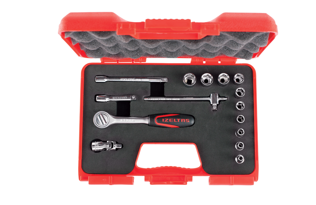 İZELTAŞ 1/4'' ALTI KÖŞE LOKMA ANAHTAR TAKIMI 15 PRÇ
