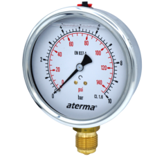 MANOMETRE Q63 0-6 BAR GLİSERİNLİ ALT ÇIKIŞ