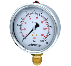 MANOMETRE Q100 0-16 BAR GLİSERİNLİ ALT ÇIKIŞ