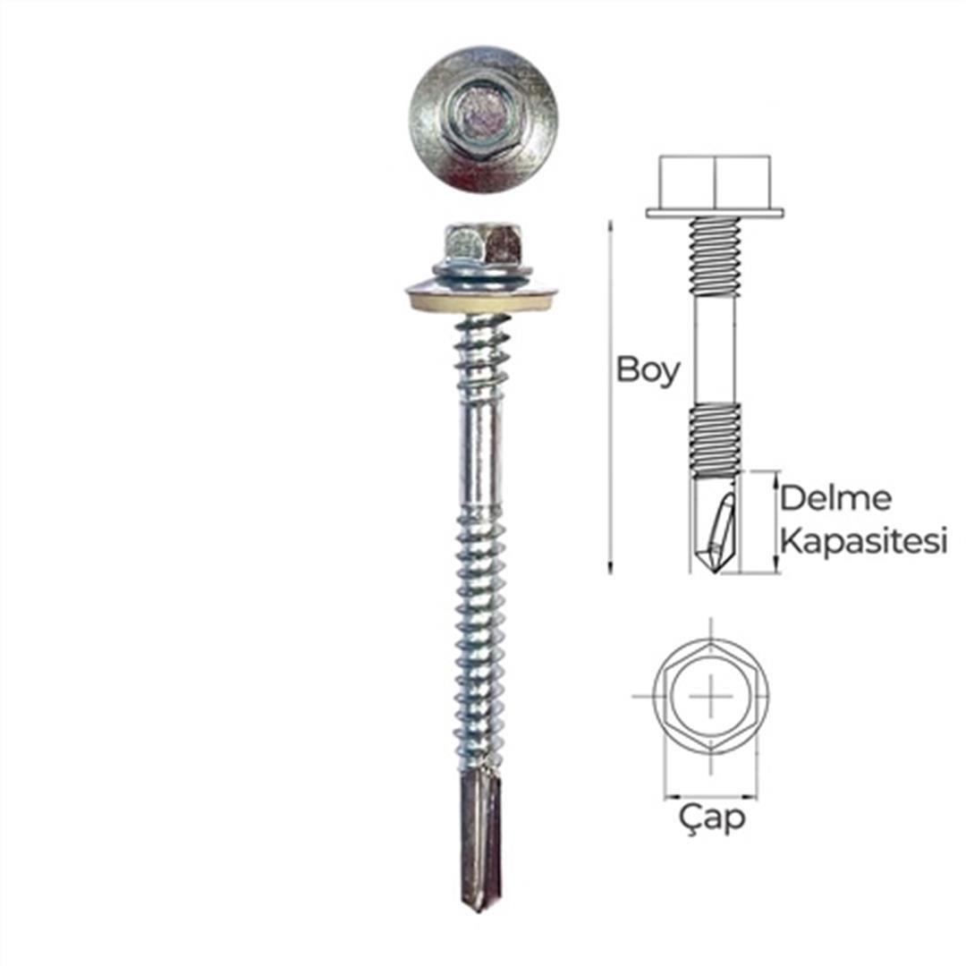 5.5x75 TRAPEZ PANEL VİDA 12 DK (8 ANAHTAR )