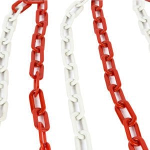 PLASTİK ZİNCİR KIRMIZI-BEYAZ 6 MM