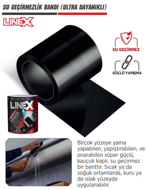 SU GEÇİRMEZLİK VE TAMİR BANTI (ULTRA DAYANIKLI) SİYAH 10 CMx1,5 MT
