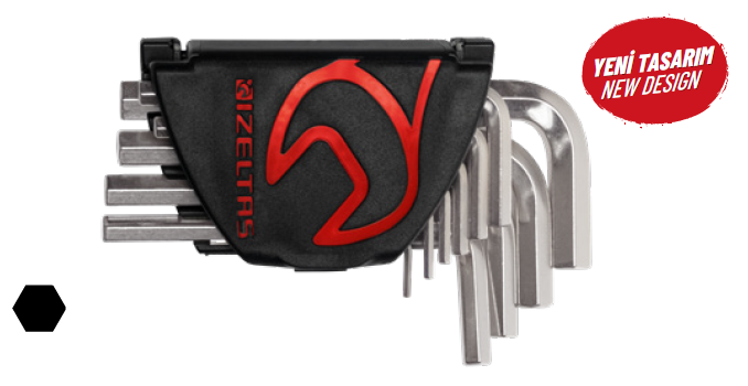 İZELTAŞ ALLEN ANAHTAR TAKIMI ALTI KÖŞE KISA 12 Lİ