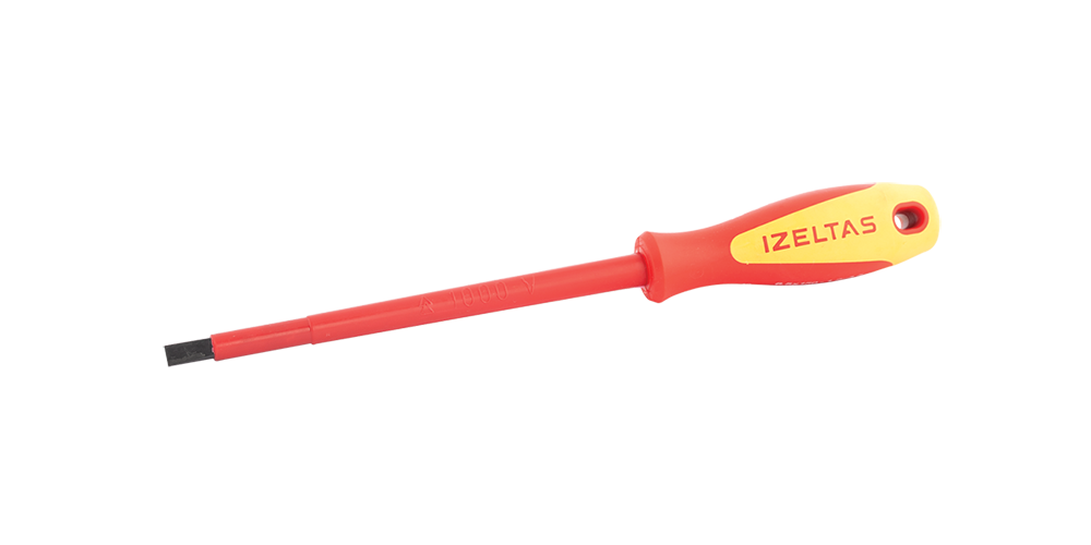 İZELTAŞ 1000V İZOLELİ ELEKTRİKÇİ DÜZ UÇLU TORNAVİDA 4x100 MM